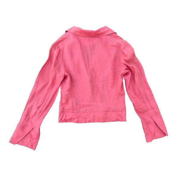 Debbie Shuchat Coral Linen Blazer Women’s Size 6 Lightweight Preppy Bohemian EUC - Picture 2 of 6